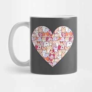 Cute cats in a heart illustration Mug